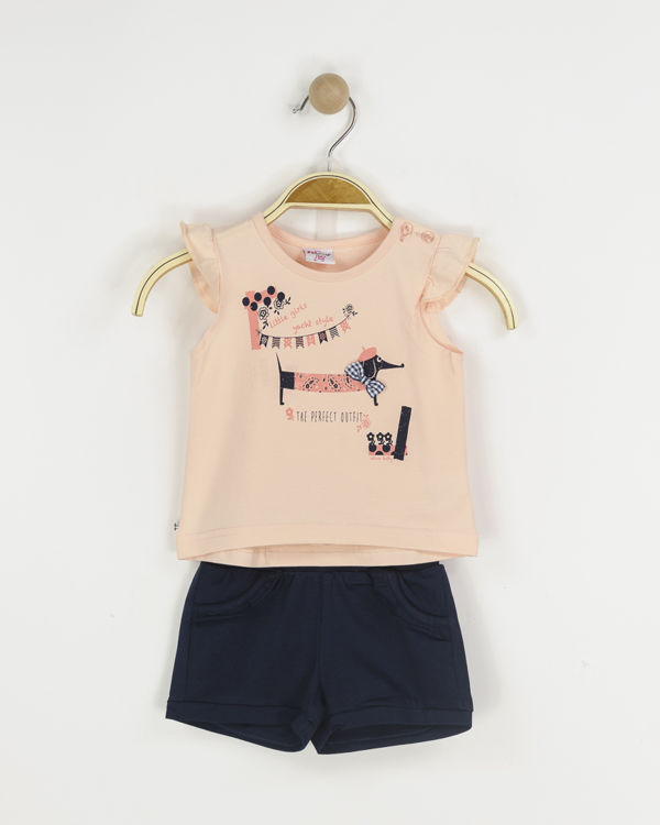 Picture of C1587 GIRLS TWO-PIECE SET IN COTTON WITH SHORTS